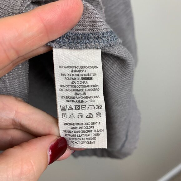 We the Free Taupe Heavy Knit Split Back Oversized Turtleneck Top Small - Picture 5 of 8